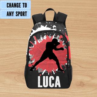 a back pack with a picture of a baseball player on it