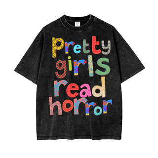 Pretty Girls Read Horror Shirt in Oversized Style - Bookish Shirts