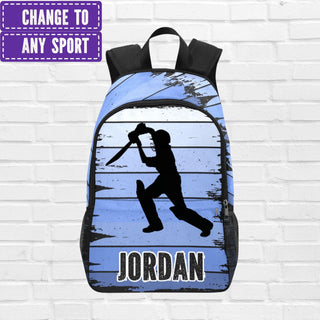 a backpack with a picture of a baseball player on it