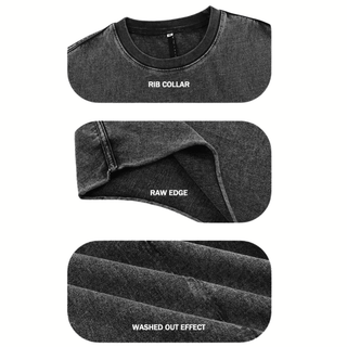 three images of a black shirt with the words raw edge and raw edge