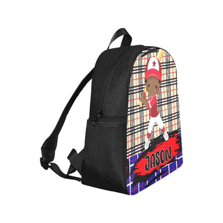 a backpack with a picture of a baseball player on it