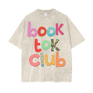 BookTok Club Shirt - Bookish Shirts for Women In Oversized Acid Wash Style