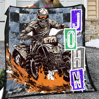 Custom Watercolor Quad Bike Bedding for Boys