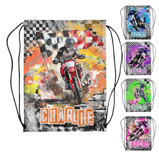 Cute Motocross Drawstring Backpack