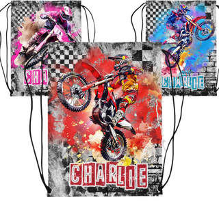 Custom Motocross Drawstring Backpack