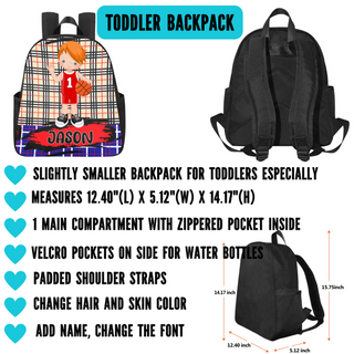 a back pack for toddlers is shown with instructions