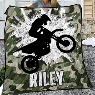 Camo Dirt Bike Quilt For Boys