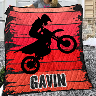 Red Quilt Cover Set Dirt Bike Boys