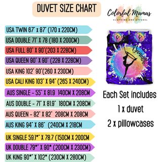 the size chart for the duvet size chart