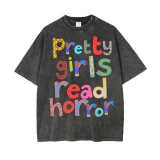 Pretty Girls Read Horror Shirt in Oversized Style - Bookish Shirts