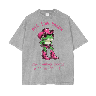 Eat The Tacos Cowgirl Shirt With Frogs On