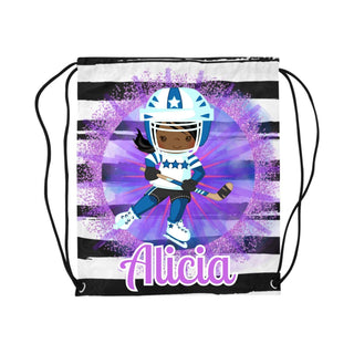 a drawsack bag with a football player on it