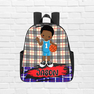 a backpack with a basketball player on it