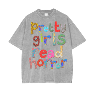 Pretty Girls Read Horror Shirt in Oversized Style - Bookish Shirts