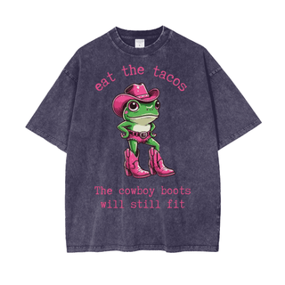 Eat The Tacos Cowgirl Shirt With Frogs On