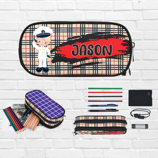 a personalized pencil case with a cartoon character on it