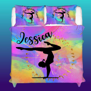 Personalized Gymnastics Beam Queen Duvet Set