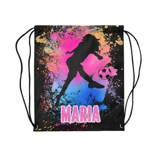 Rainbow Soccer Drawstring Bag For Girls