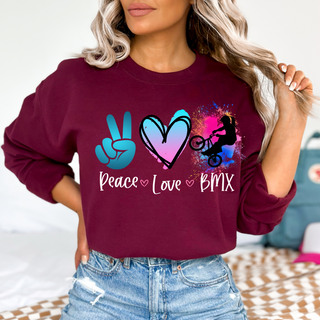 Personalized Sweatshirt Peace Love Any Sports!