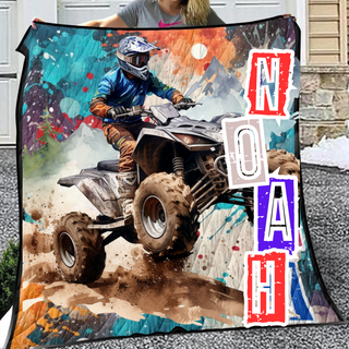 Colorful ATV Boy Quilt Bedding