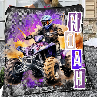 Purple Boys ATV Quilt Bedding