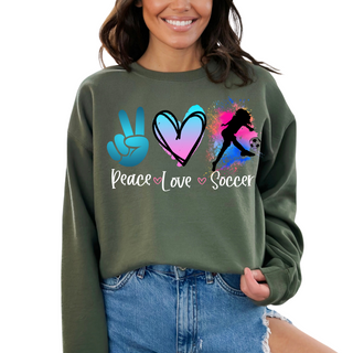 Personalized Sweatshirt Peace Love Any Sports!