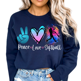 Personalized Sweatshirt Peace Love Any Sports!