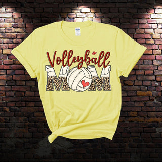 Cute Yellow Volleyball Mom Shirt