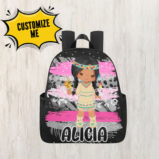 a backpack with a picture of a girl on it