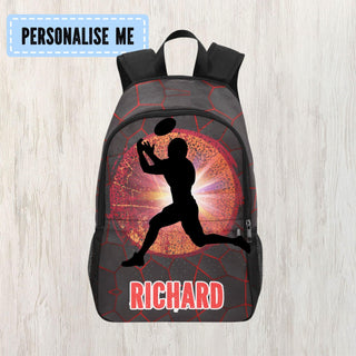 a backpack with a basketball player on it