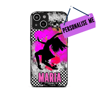 a phone case with a skateboarder on it