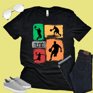 a t - shirt with a picture of a basketball player on it