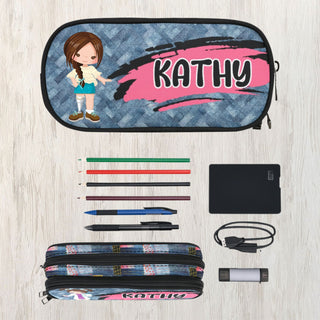 the contents of a personalized pencil case