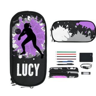 a black and purple lunch bag with a picture of a basketball player