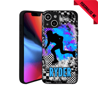 a phone case with a skateboarder on it