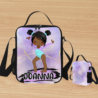 a bag with a picture of a girl on it