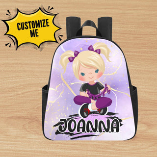 a backpack with a picture of a girl on it