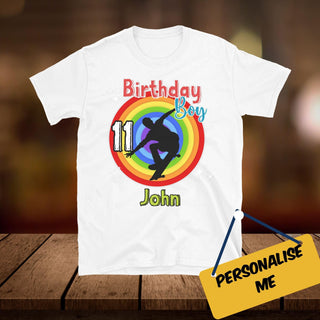 a birthday shirt with a picture of a person on it