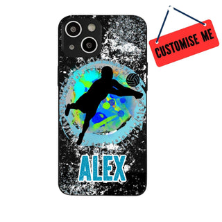 a phone case with a picture of a man playing volleyball