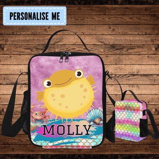 a personalised lunch bag with a fish design