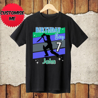 a black birthday shirt with a picture of a person holding a baseball bat