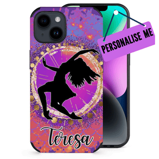 a phone case with a girl dancing on it