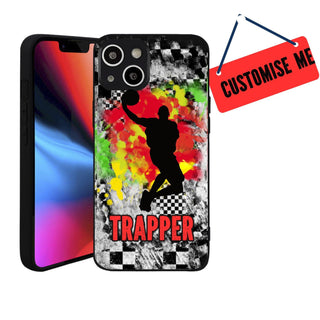 a cell phone case with a basketball player on it