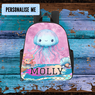 a backpack with a picture of a jellyfish on it