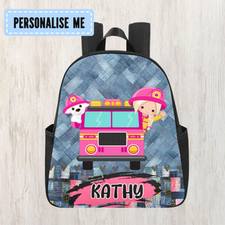 a backpack with a picture of a girl on it