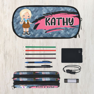 the contents of a personalized pencil case