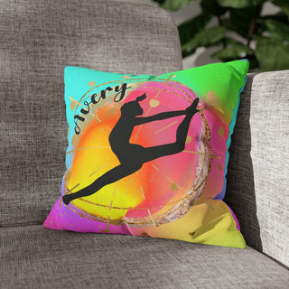 a pillow that has a picture of a ballerina on it