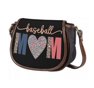 Retro Baseball Mom Saddle Bag