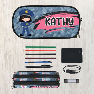 the contents of a personalized pencil case