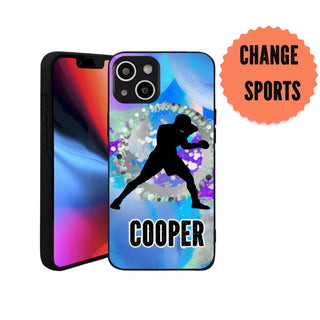 a phone case with a baseball player on it